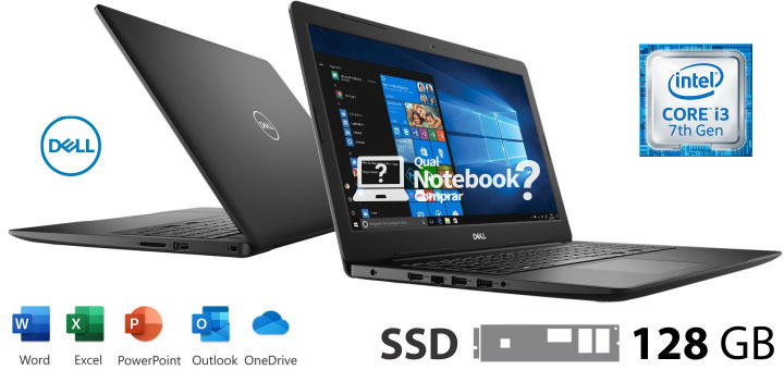 Dell Inspiron 15 3000 3584ML1P i3 4GB 128GB notebook com SSD