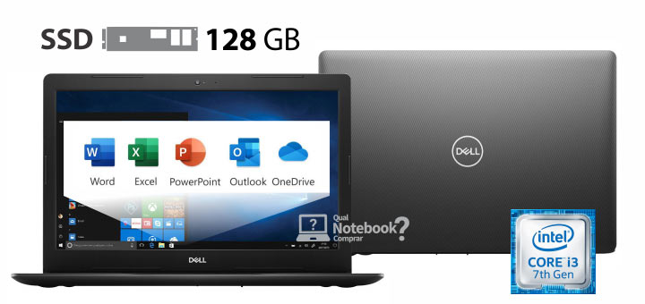 Notebook Dell Inspiron 15 3000 3584ML1P Intel Core i3 4GB 128GB SSD 15