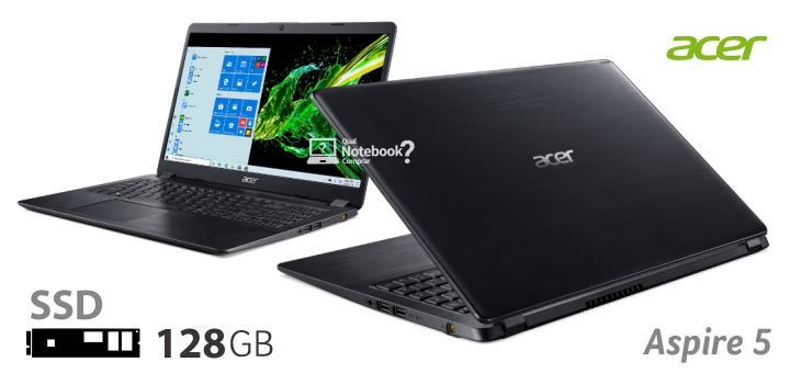 Notebook com SSD Acer Aspire 5 A515-52 com preto