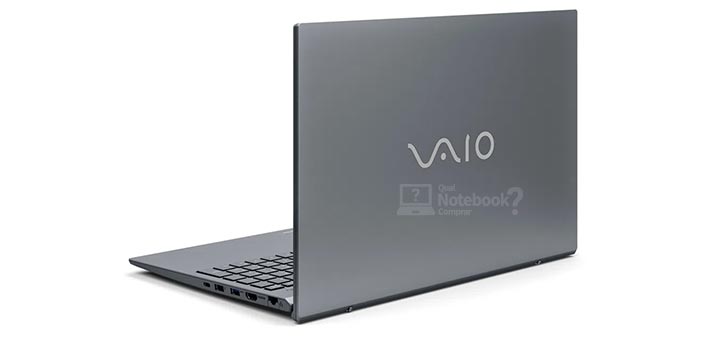 VAIO FE15 notebook intermediario 15 polegadas tela Full HD - Detalhes da tampa traseira e logo