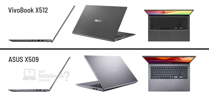ASUS X509 e M509 comparacao com VivoBook design acabamento