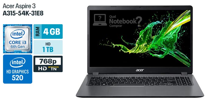 Acer Aspire 3 A315-54K-31E8 especificacoes tecnicas ficha tecnica configuracoes