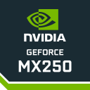 Placa de vídeo GPU dedicada NVIDIA GeForce MX250 2 GB