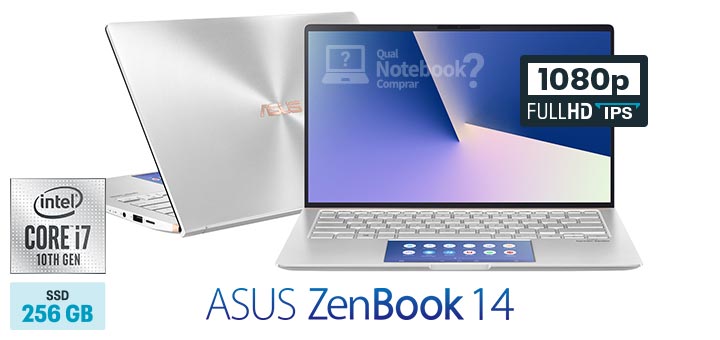 ASUS ZenBook 14 UX434FAC-A6339T capa Core Intel i7 decima geracao 256 GB SSD Full HD IPS ScreenPad