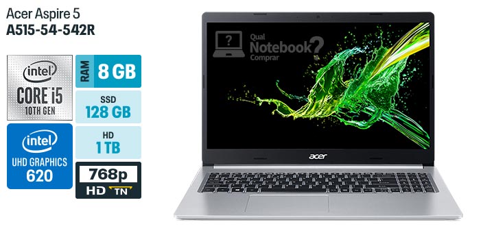 Acer Aspire 5 A515-54-542R especificacoes tecnicas ficha tecnica configuracoes