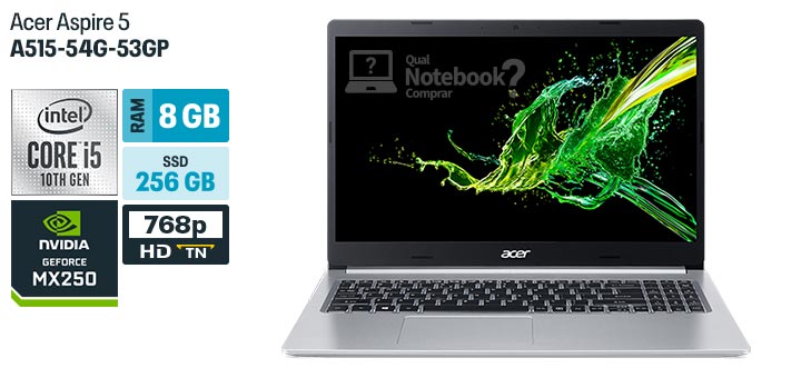 Acer Aspire 5 A515-54G-53GP especificacoes tecnicas ficha tecnica configuracoes