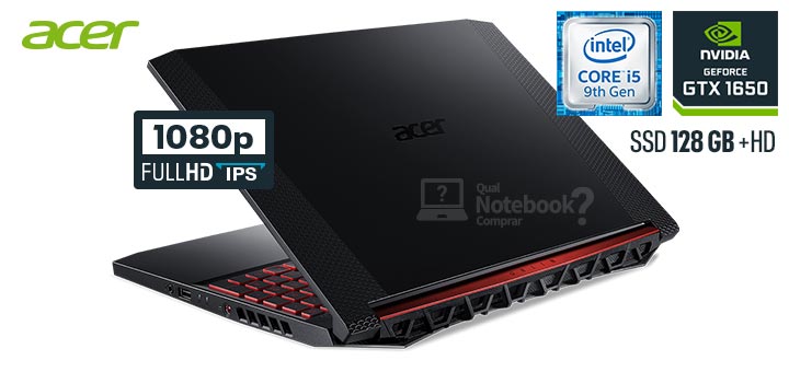 Acer Nitro-5 AN515-54-528V capa Core i5 9th SSD 128 GTX 1650 Full HD IPS