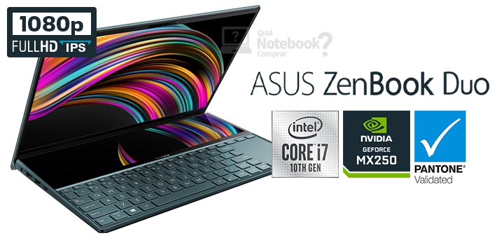 ASUS ZenBook Duo UX481FL-HJ140T capa Intel Core i7 10th gen RAM 8 GB SSD 256 GB GeForce MX250