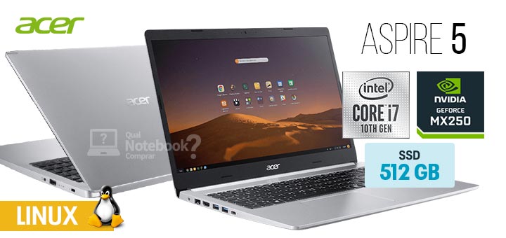 Acer Aspire 5 A515-54G-73Y1 capa Intel Core i7 decima geracao SSD 512 GB GeForce MX250