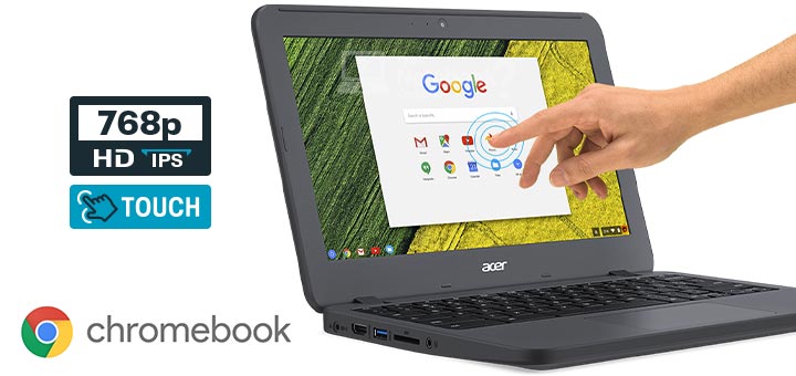 Acer Chromebook C7 C733T-C0QD capa Intel Celeron RAM 4 GB Flash eMMC 32 GB HD IPS Touchscreen