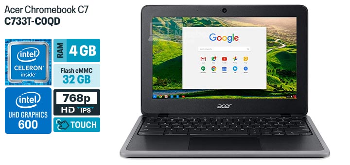 Acer Chromebook C7 C733T-C0QD especificacoes tecnicas ficha tecnica configuracoes
