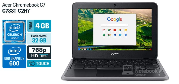 Acer Chromebook C7 C733T-C2HY especificacoes tecnicas ficha tecnica configuracoes