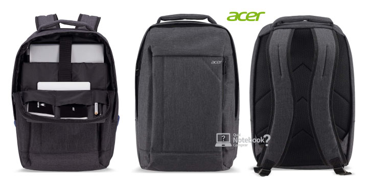 Mochila Acer para Notebook Gray Dual Tone Resistente a agua