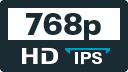 Tela HD 1366 x 768 pixels 768p IPS