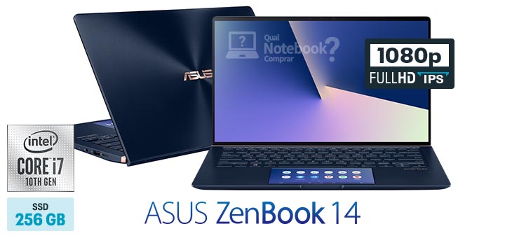 ASUS ZenBook 14 UX434FAC-A6340T capa Core Intel i7 decima geracao 256 GB SSD Full HD IPS ScreenPad