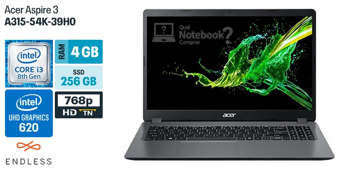 Acer Aspire 3 A315-54K-39H0 especificacoes tecnicas ficha tecnica configuracoes