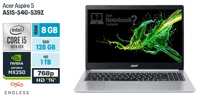 Acer Aspire 5 A515-54G-539Z especificacoes tecnicas ficha tecnica configuracoes