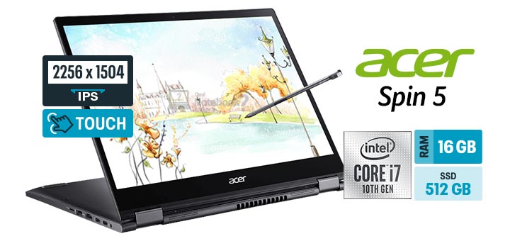 Acer Spin 5 SP513-54N-743J capa Intel Core i7 16 GB SSD 512 GB multitouch