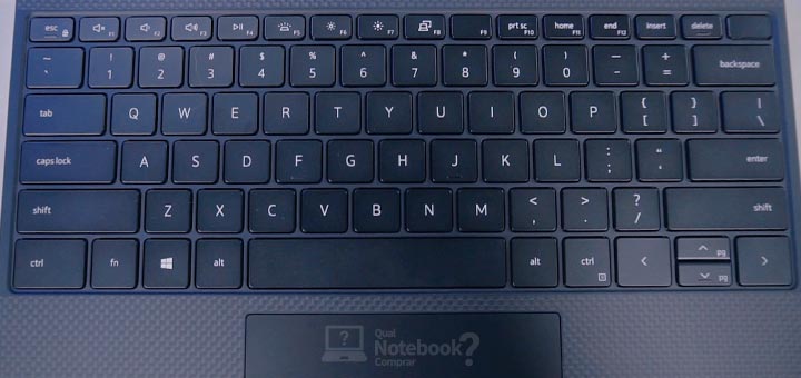 Novo Dell XPS 13 2020 teclado layout US internacional