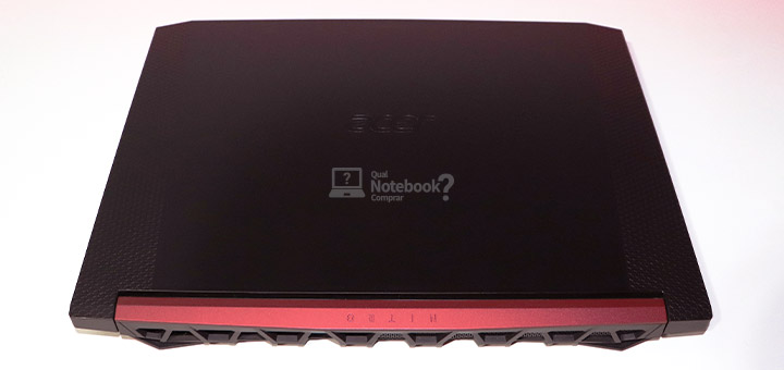 Review Acer Nitro 5 AN515-54 tampa dobradiça detalhes vermelho