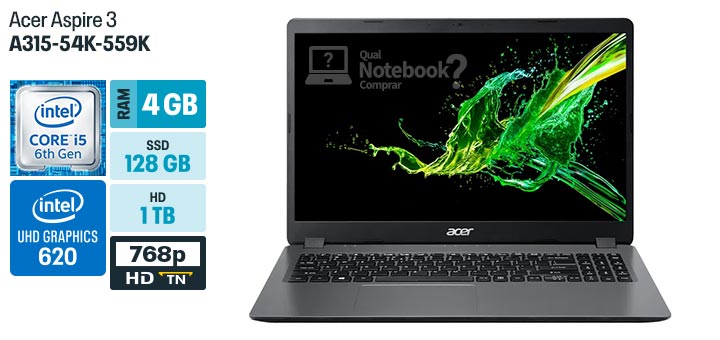 Acer Aspire 3 A315-54K-559K especificacoes tecnicas ficha tecnica configuracoes
