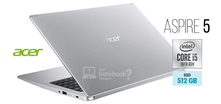 Acer Aspire 5 A515-54-59X2 capa Intel Core i5 decima geracao SSD 512 GB