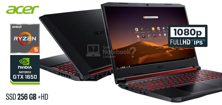 Acer Aspire Nitro 5 AN515-43-R59W AMD Ryzen 5 RAM 8 GB SSD 256 GB HD 1TB GeForce GTX 1650 Full HD IPS Linux