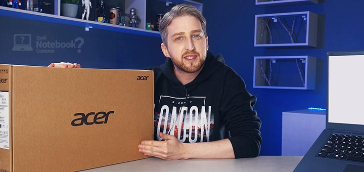 Novos Aspire 5 A515-54 2020 canal YouTube unboxing caixa Acer notebook novo