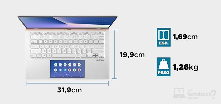 Review ASUS ZenBook 14 X434FAC medidas dimensoes peso