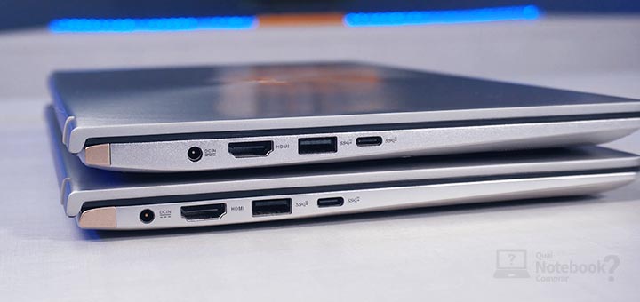 Unboxing ASUS ZenBook 14 X434FAC-A6339T portas entradas saidas conectividade