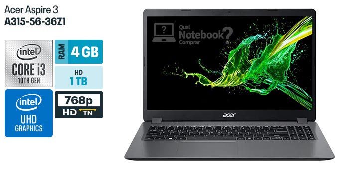 Acer Aspire 3 A315-56-36Z1 especificacoes tecnicas ficha tecnica configuracoes