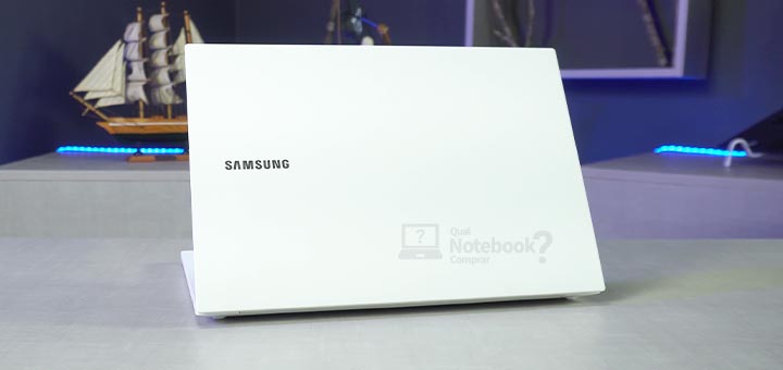 Unboxing Samsung Book 2020 tampa design visual acabamento branco