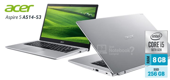 Acer Aspire 5 A514-53-59QJ capa Intel i5 10th RAM 8 GB SSD 256 GB tela 14 pol