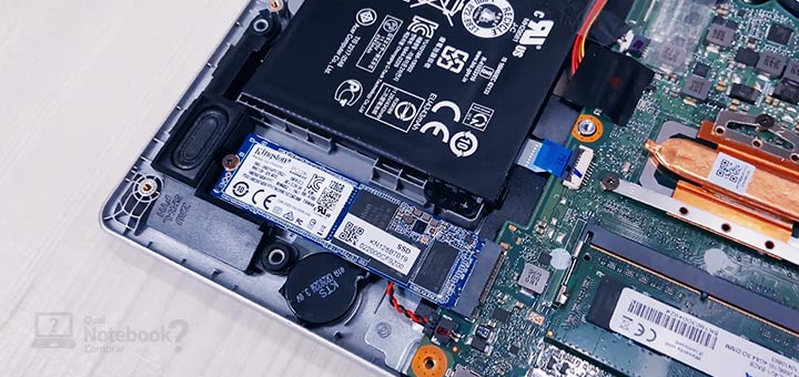 Review Acer Aspire 5 A515-54 armazenamento SSD M2 PCIe NVMe