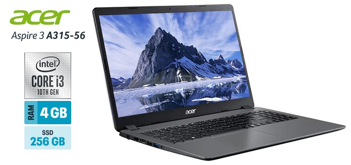 Acer Aspire 3 A315-56-330J capa Intel Core i3 Ice Lake RAM 4 GB SSD 256 GB