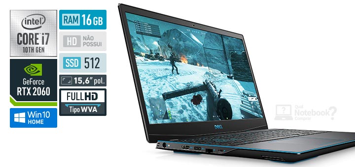Dell G Series 15 G3-3500-M40P Core i7 10th RAM 16 GB SSD 512 GB GeForce RTX 2060 Full HD WVA Windows