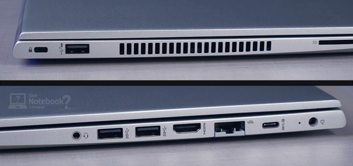 Review HP ProBook 445 G7 portas conexoes entradas saidas laterais do notebook