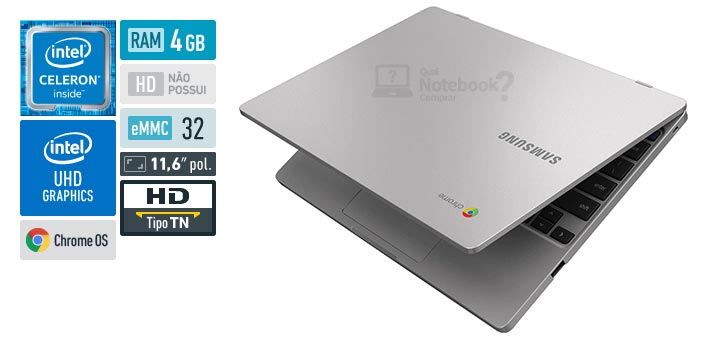 Samsung Chromebook 4 XE310XBA-KT1BR Celeron RAM 4 GB eMMC 32 GB