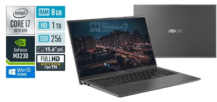 ASUS VivoBook 15 X512FJ-EJ571T Intel Core i7 10th RAM 8 GB SSD 256 GB HDD 1 TB Nvidia GeForce MX230 Full HD