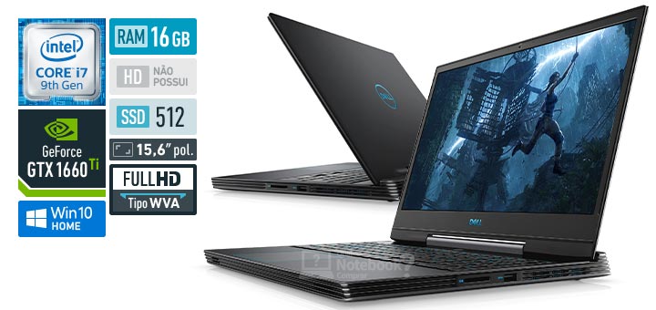 Dell G5 15 5590-M70P Intel Core i7 9th RAM 16 GB SSD 512 GB Nvidia GeForce GTX 1660 Ti