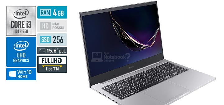 Notebook samsung book e30 intel core i3 10110u 10 geracao