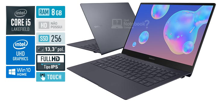 Samsung Galaxy Book S NP767XCM-K01BR Intel Core Lakefield i5 RAM 8 GB SSD 256 GB Full HD IPS Touch Screen