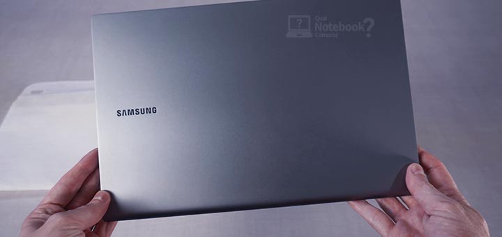 Unboxing Samsung Galaxy Book S design tampa aluminio visual acabamento