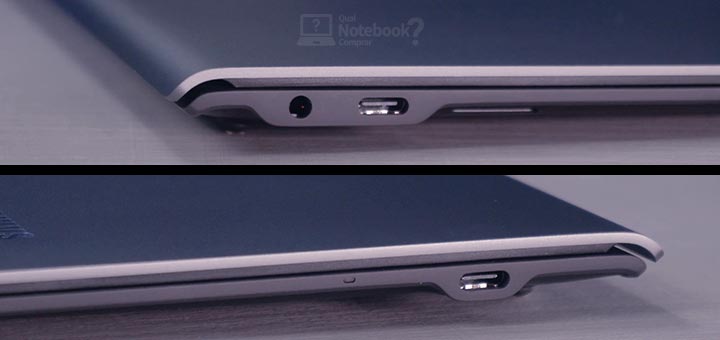Unboxing Samsung Galaxy Book S portas entradas saidas conexoes USB-C