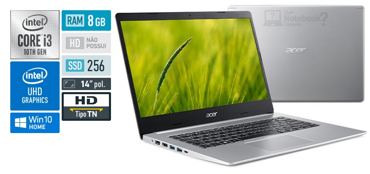 Acer Aspire 5 A514-53-39KH Intel Core i3 10th RAM 8 GB SSD 256 GB HD TN