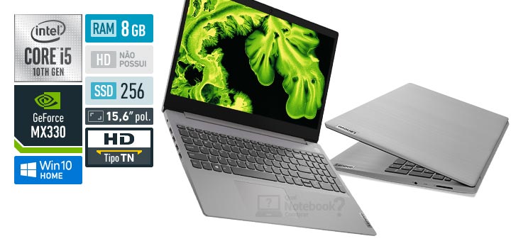 Lenovo IdeaPad 3i 82BS0001BR Intel Core i5 10th RAM 8 GB SSD 256 GB Nvidia GeForce MX330 Windows 10