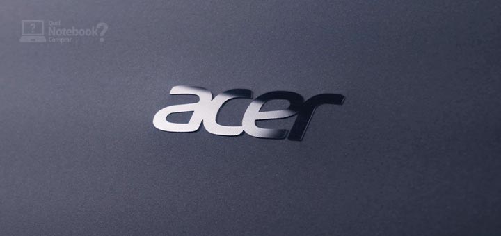 Review Acer Aspire 3 A514-53 detalhe logotipo brilhante tampa
