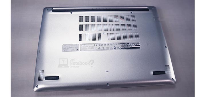 Unboxing Acer Aspire 3 A514-53 parte de baixo tampa inferior saidas de som grades ventilacao