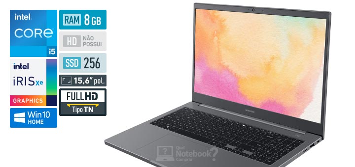 Samsung Book X30 NP550XDA-KF2BR Intel Core i5 11th RAM 8 GB SSD 256 GB Intel Iris Xe Graphics Full HD TN