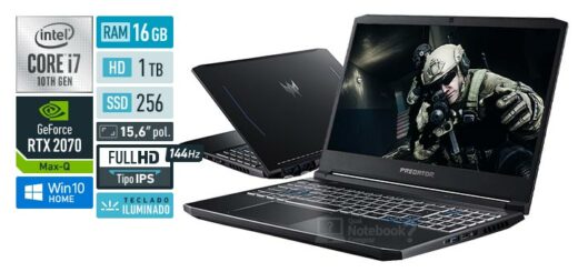 Acer Predator Helios 300 PH315-53-75XA Intel Core i7 10th RAM 16 GB SSD 256 GB HDD 1 TB Nvidia GeForce RTX 2070 Max Q Full HD IPS 144-Hz